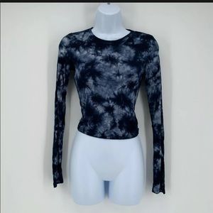 Blue Tie Dye Crop Top